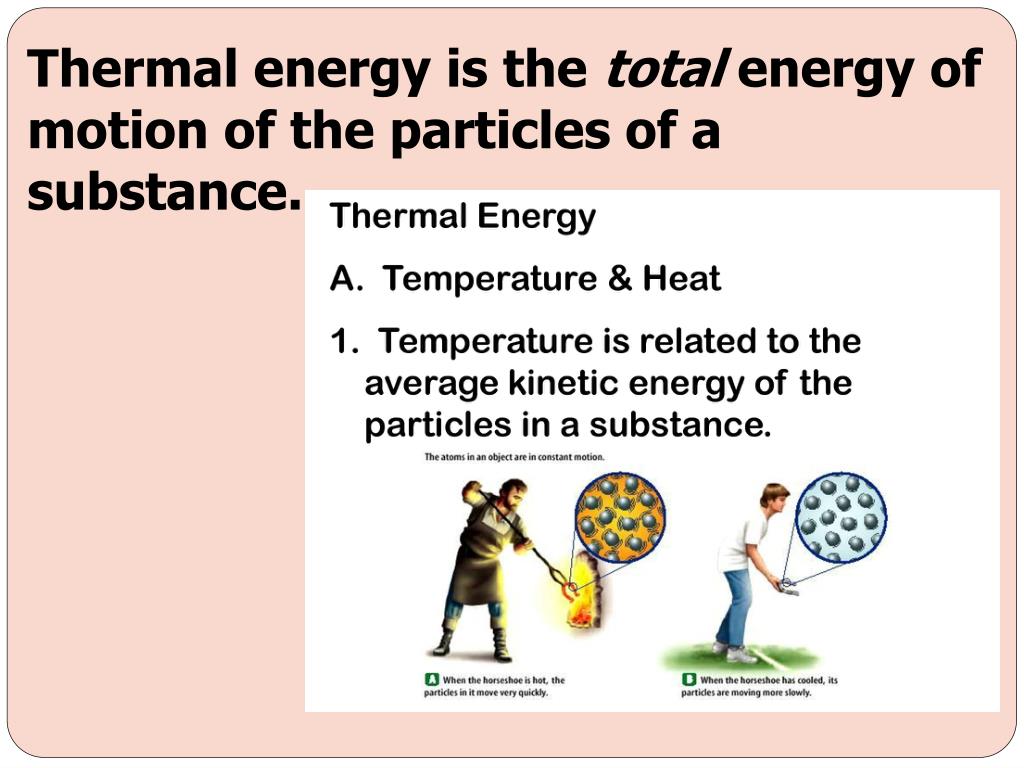 PPT Thermal energy is the total energy of motion of the particles of