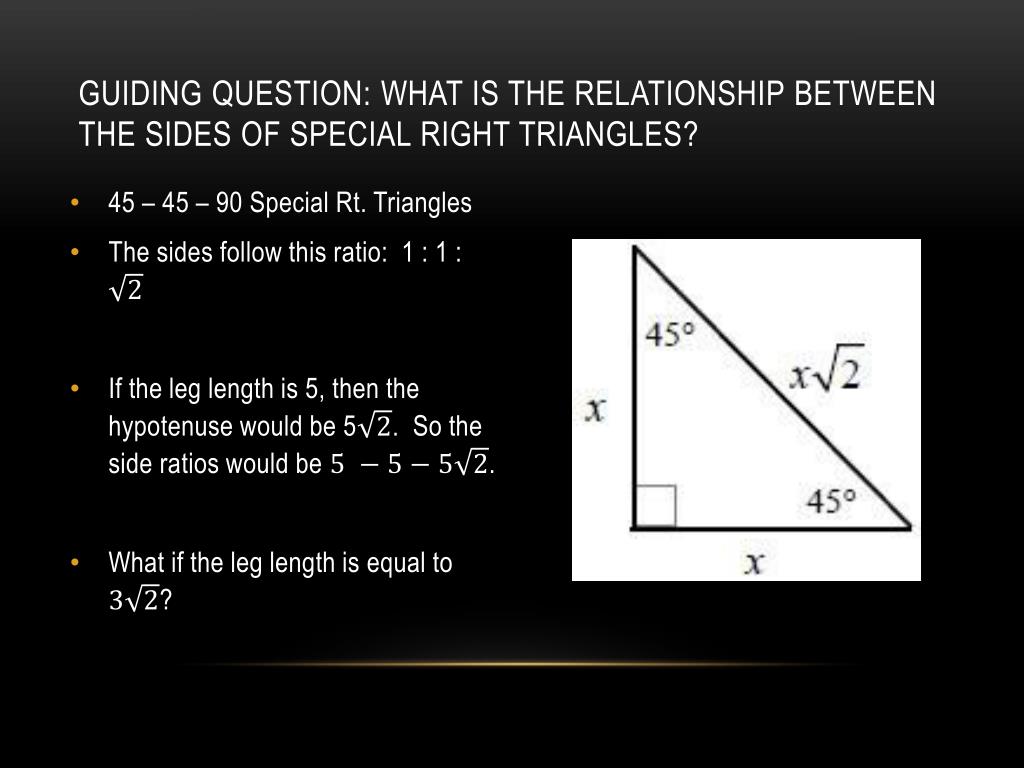 PPT Special Right Triangles (454590 & 306090) PowerPoint