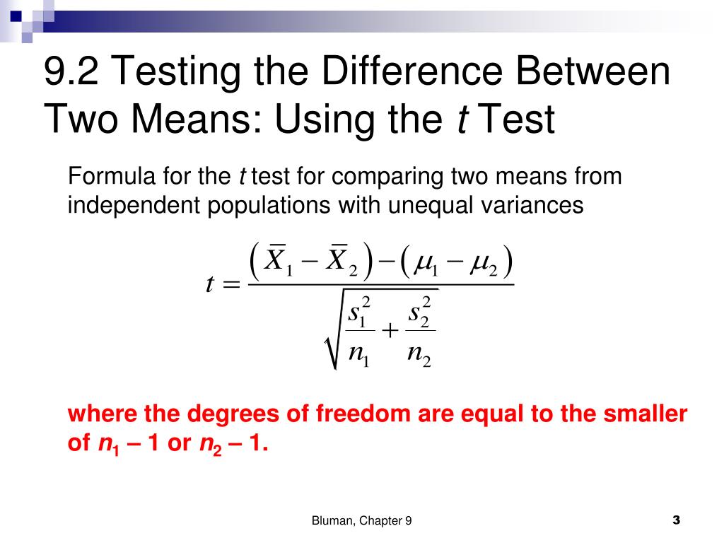 Ppt Testing The Difference Between Two Means Using The T Test
