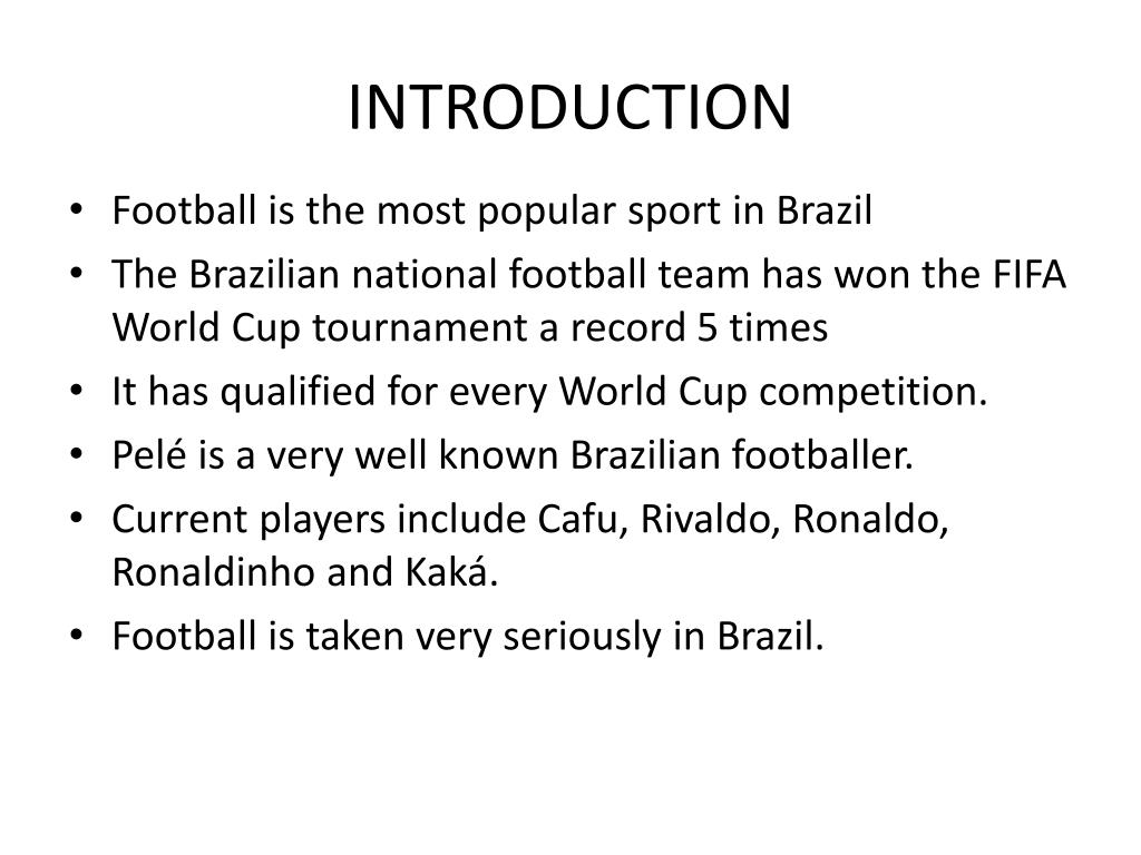 PPT FOOTBALL IN BRAZIL PowerPoint Presentation, free download ID