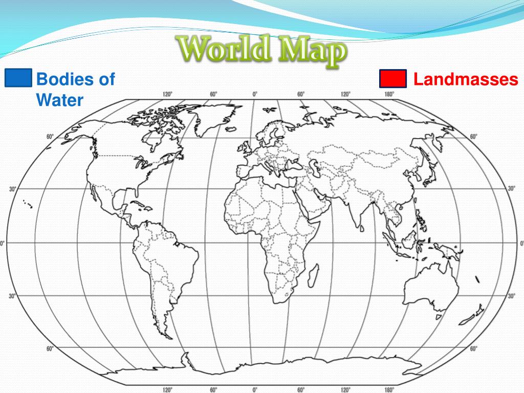 Bodies Of Water World Map Ppt - World Map Powerpoint Presentation, Free Download - Id:3192357