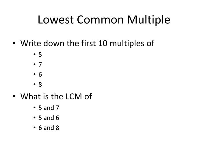 PPT LCM and HCF PowerPoint Presentation ID3193611