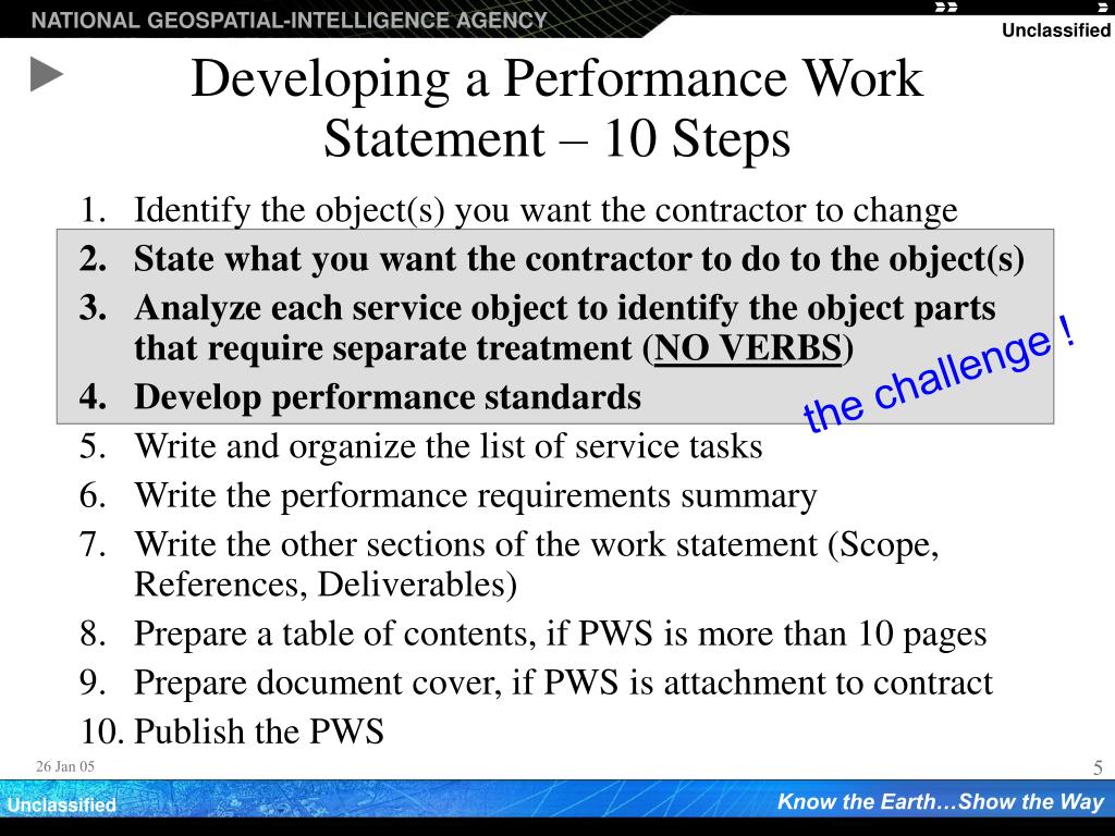 PPT How To Write a Performance Work Statement (PWS) PowerPoint