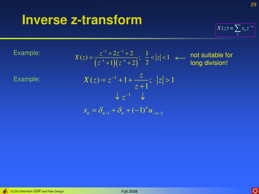 PPT Lecture 7 Ztransform PowerPoint Presentation, free download