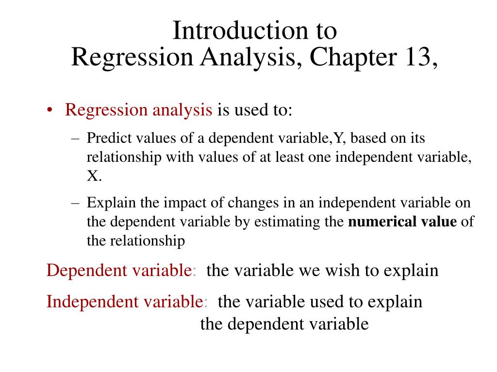 PPT Introduction to Regression Analysis, Chapter 13, PowerPoint
