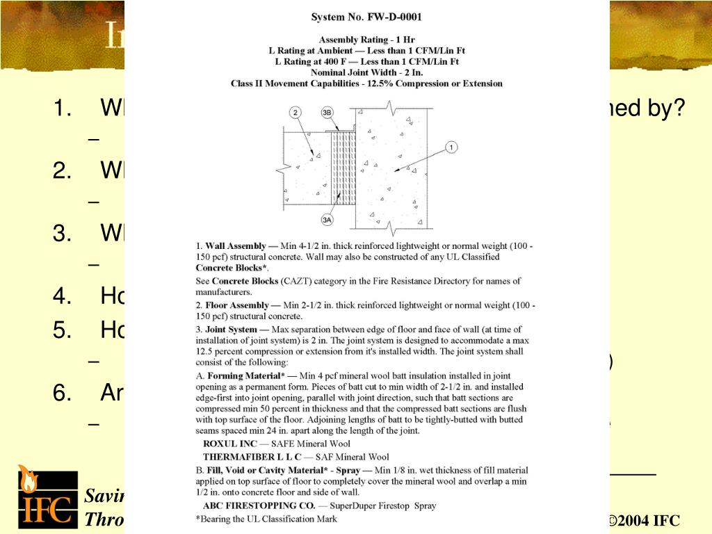 PPT FIRESTOP SYSTEM SELECTION PowerPoint Presentation, free download