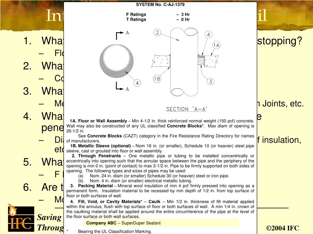 PPT FIRESTOP SYSTEM SELECTION PowerPoint Presentation, free download