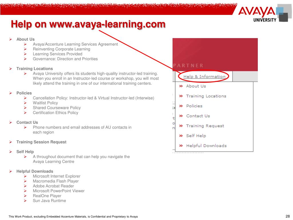 PPT Avaya Learning Centre Tour for Avaya BusinessPartners January