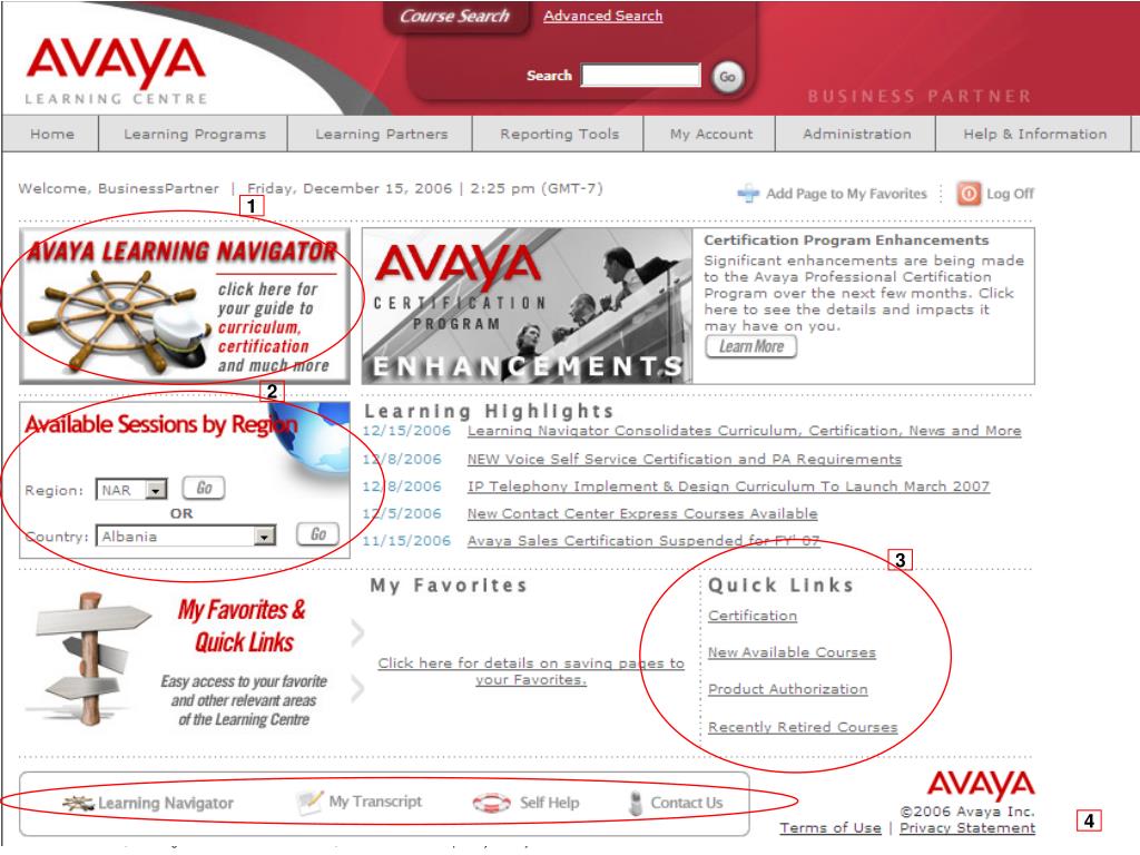 PPT Avaya Learning Centre Tour for Avaya BusinessPartners January