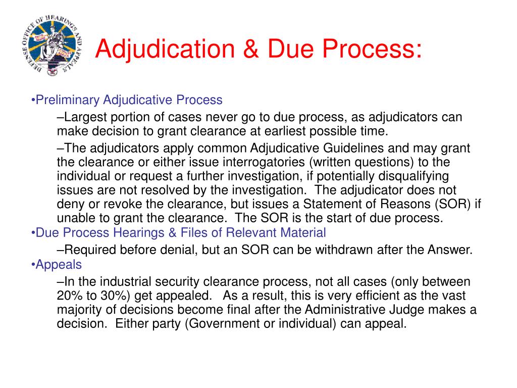 PPT DEFENSE OFFICE OF HEARINGS & APPEALS Industrial Security