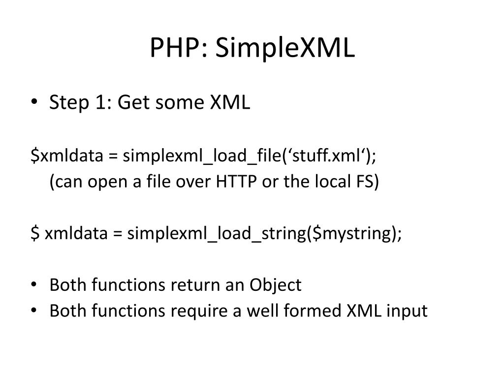 PPT PHP SimpleXML PowerPoint Presentation, free download ID3201015