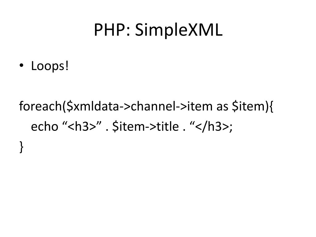 PPT PHP SimpleXML PowerPoint Presentation, free download ID3201015