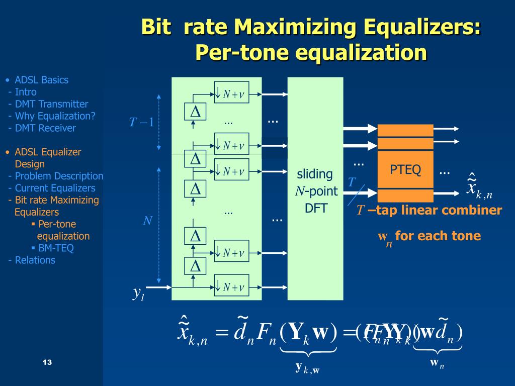 PPT On the Relation Between TimeDomain Equalizers and PerTone
