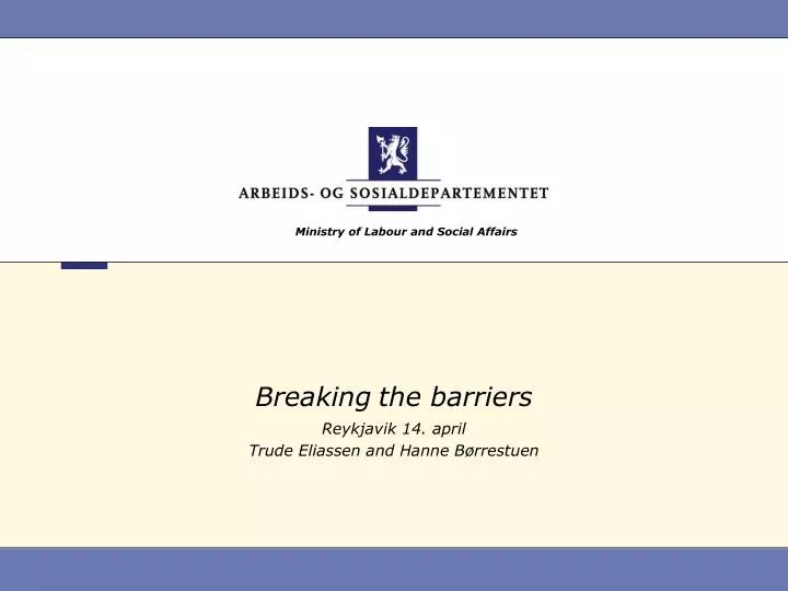 PPT Breaking the barriers PowerPoint Presentation, free