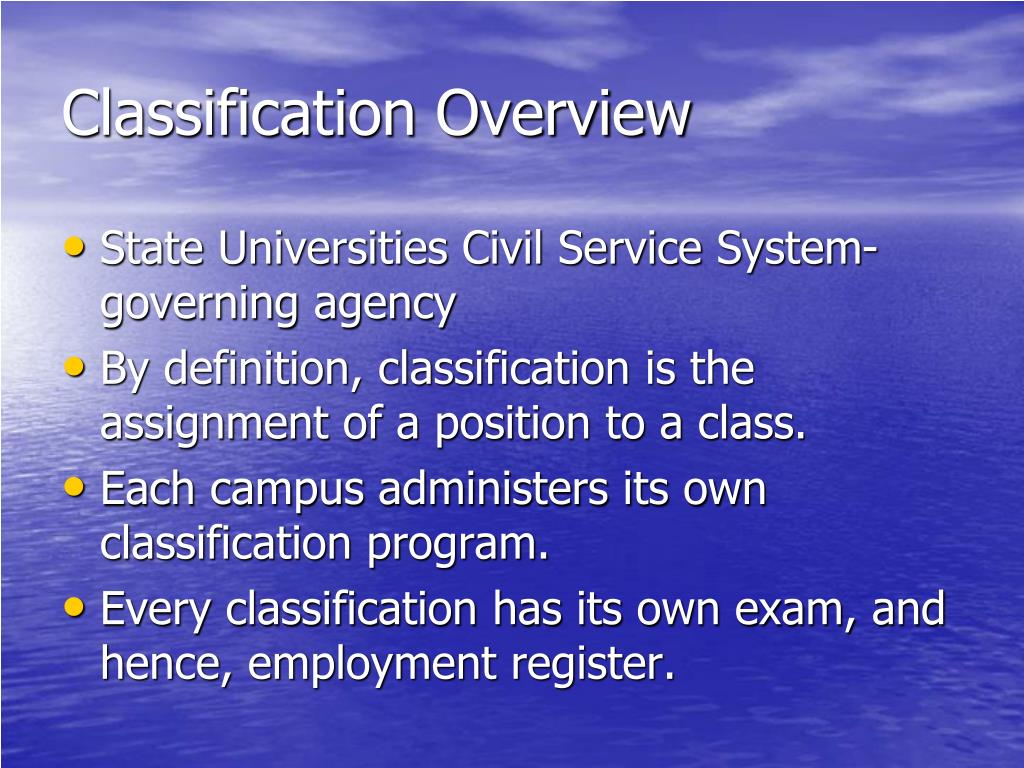 PPT Civil Service Classification Overview Job Descriptions and Job