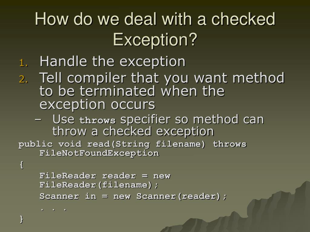PPT Chapter 15 Exception Handling PowerPoint Presentation, free