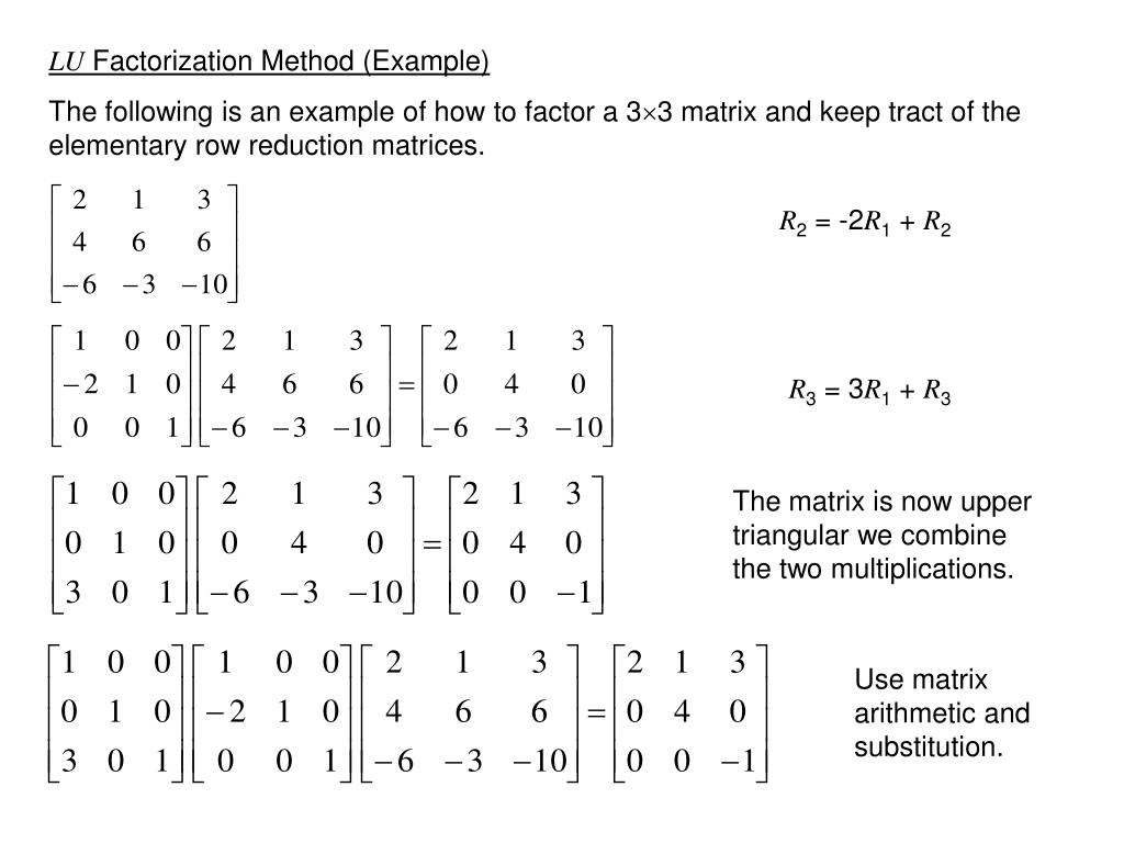 PPT LU Factorizations PowerPoint Presentation, free download ID