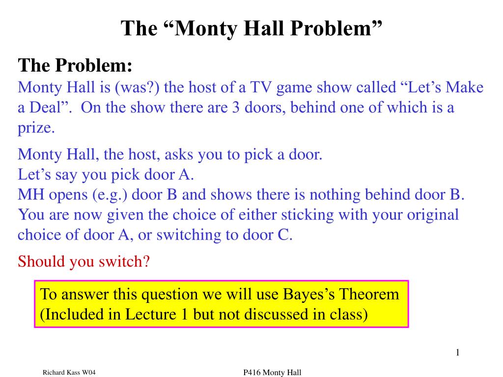 PPT - The “Monty Hall Problem” PowerPoint Presentation, free download