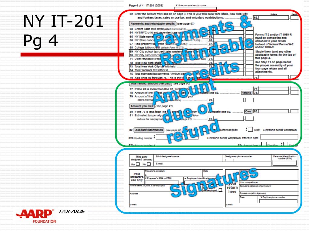 PPT IT 201 NEW YORK STATE RESIDENT RETURN PowerPoint Presentation