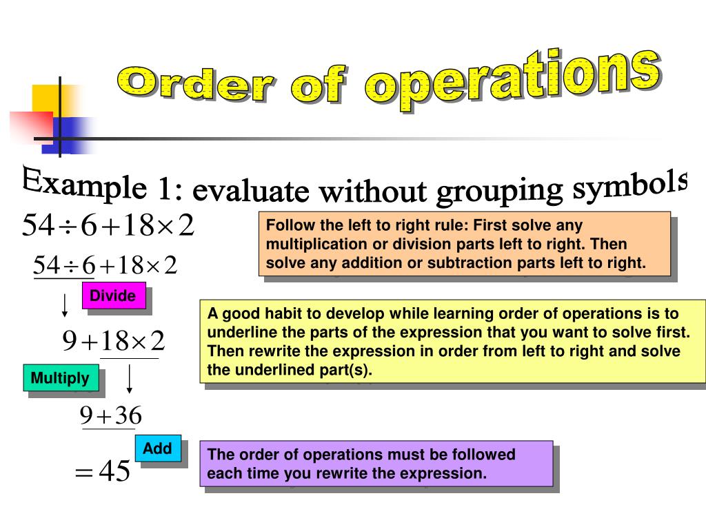 PPT Order Of Operations PowerPoint Presentation, free download ID