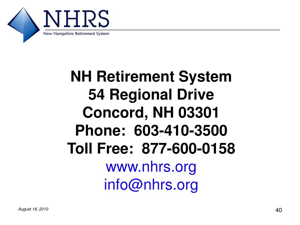 PPT New Hampshire Retirement System Presentation for NHSAA PowerPoint