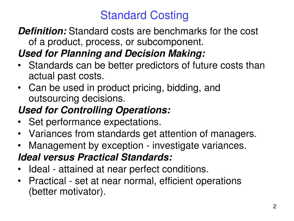 PPT Module 22 Standard Costs and Variance Analysis PowerPoint