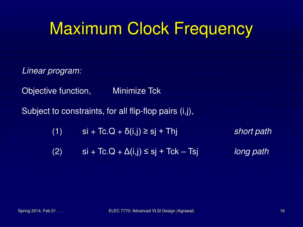 PPT ELEC 7770 Advanced VLSI Design Spring 2014 Clock Skew Problem