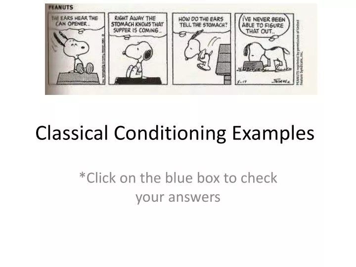 PPT Classical Conditioning Examples PowerPoint Presentation, free