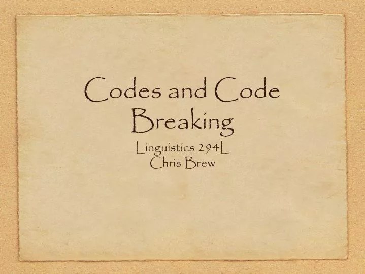 PPT Codes and Code Breaking PowerPoint Presentation, free download