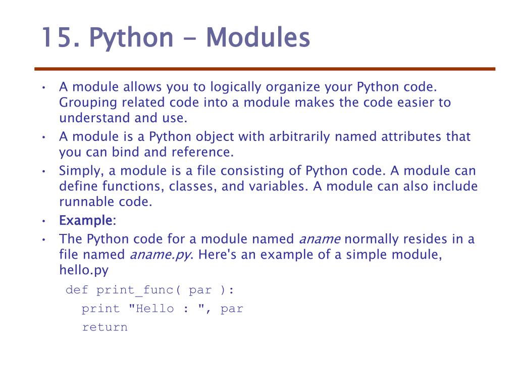 PPT 15. Python Modules PowerPoint Presentation, free download ID