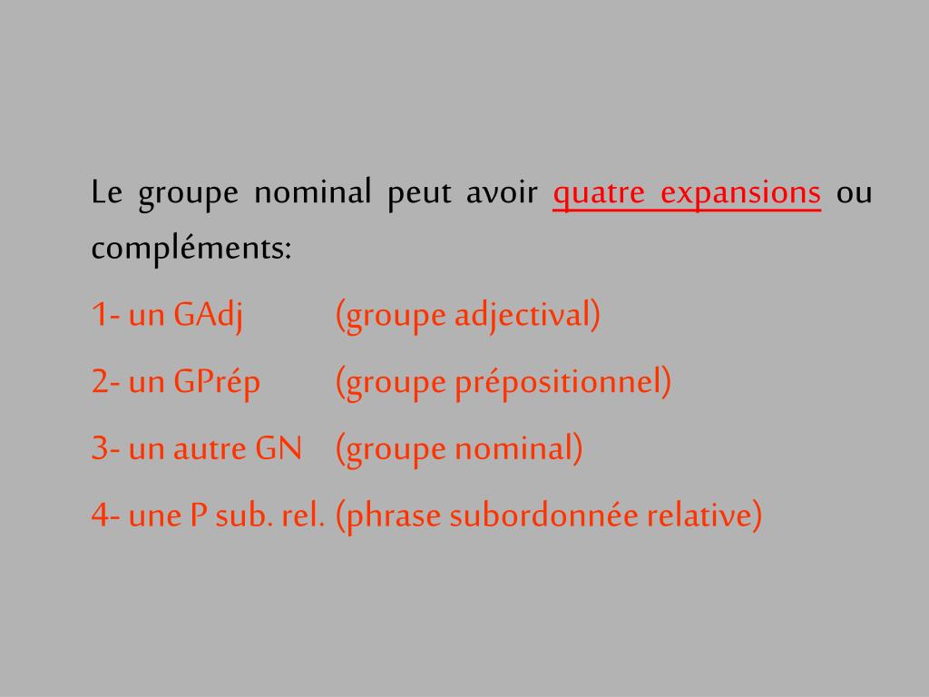 PPT Le groupe du nom et ses expansions PowerPoint Presentation, free download ID3216662