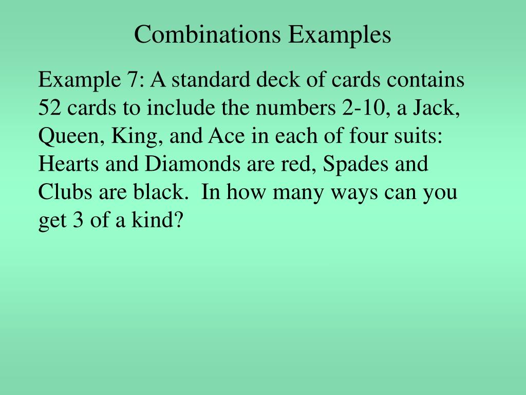 PPT Combinations Examples PowerPoint Presentation, free download ID