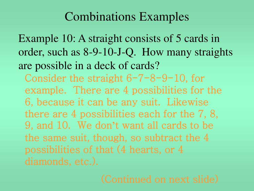 PPT Combinations Examples PowerPoint Presentation, free download ID