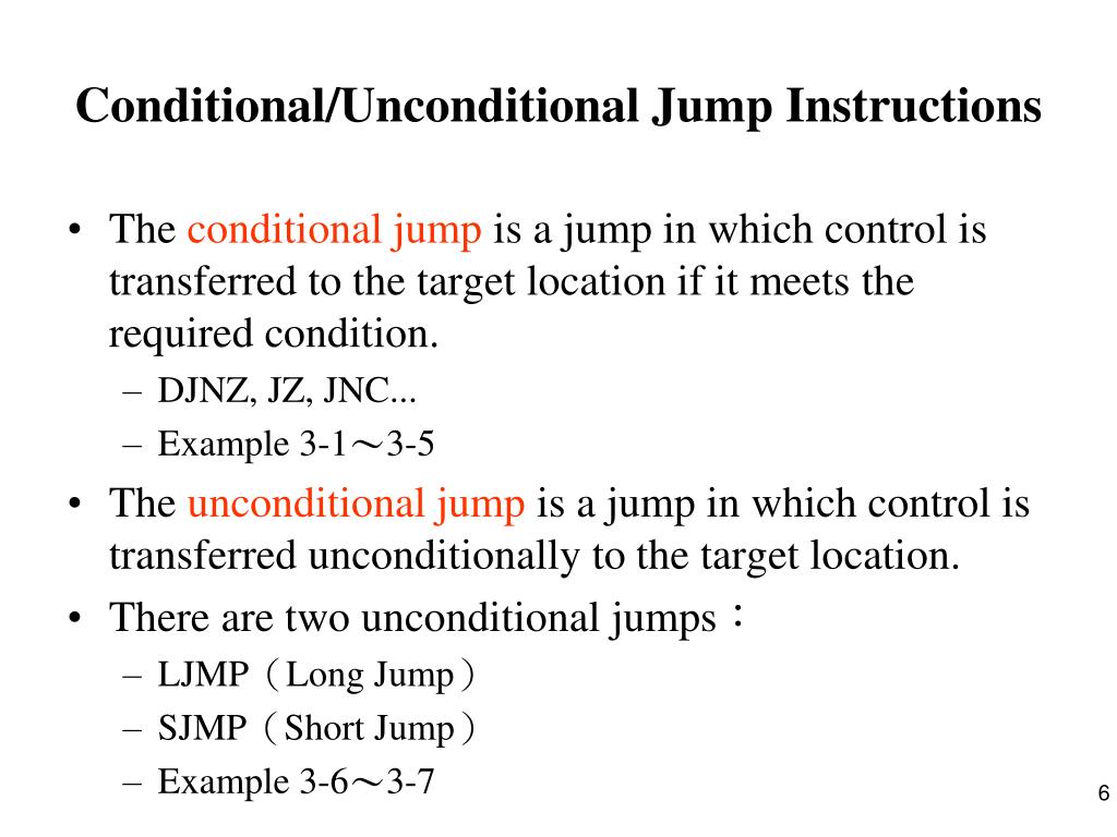 conditional jump instructions in 8051