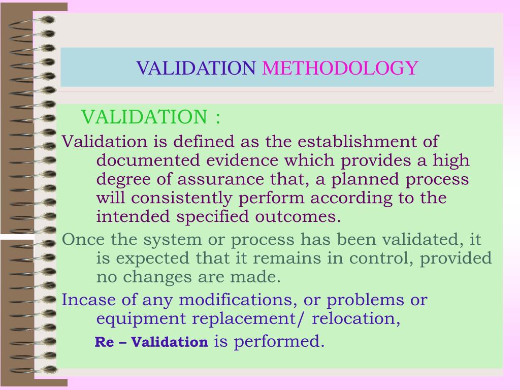 PPT VALIDATION METHODOLOGY PowerPoint Presentation, free download ID3218963
