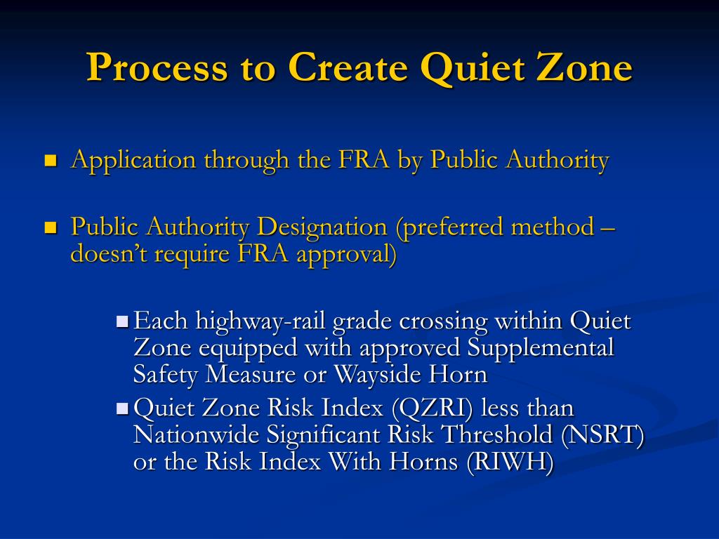 PPT Quiet Zone Update PowerPoint Presentation, free download ID3219166