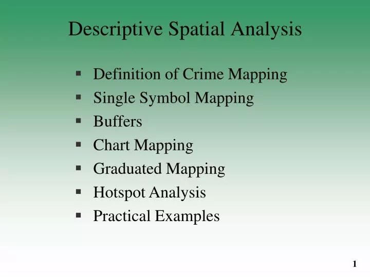 PPT Descriptive Spatial Analysis PowerPoint Presentation, free PPT Descriptive Spatial Analysis PowerPoint Presentation, free