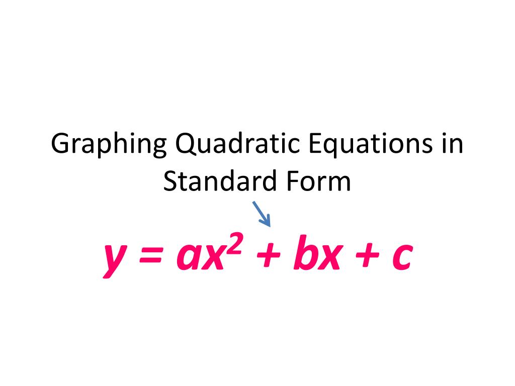 PPT Graphing Quadratic Equations in Standard Form PowerPoint