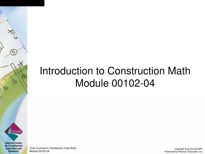 PPT Introduction to Construction Math Module 0010204 PowerPoint