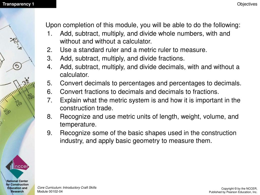 PPT Introduction to Construction Math Module 0010204 PowerPoint