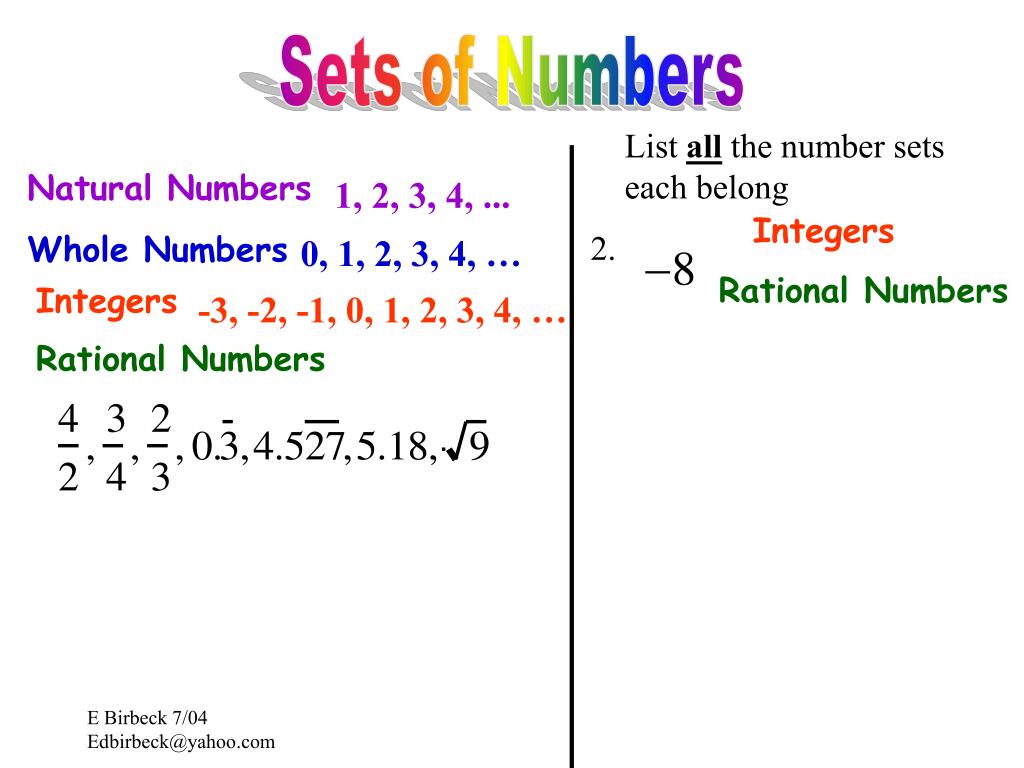 PPT Sets of Numbers PowerPoint Presentation, free download ID3223296