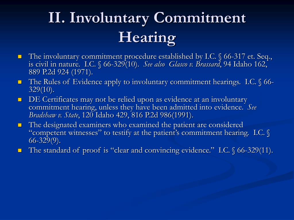 PPT Involuntary Mental Commitment Proceedings PowerPoint Presentation