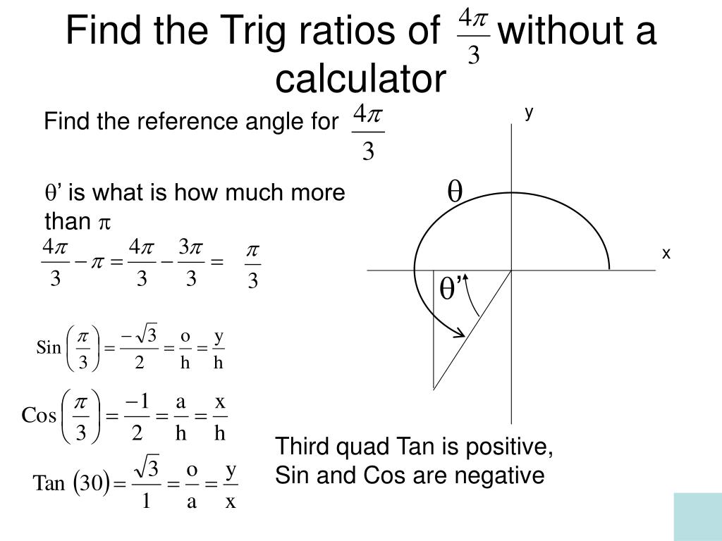 PPT Reference Angles Find the reference angle and Find Sin, Cos and