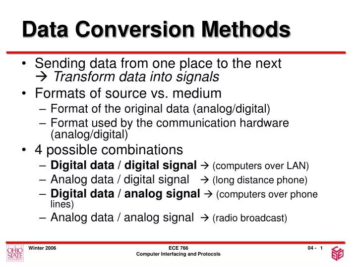 PPT Data Conversion Methods PowerPoint Presentation, free download