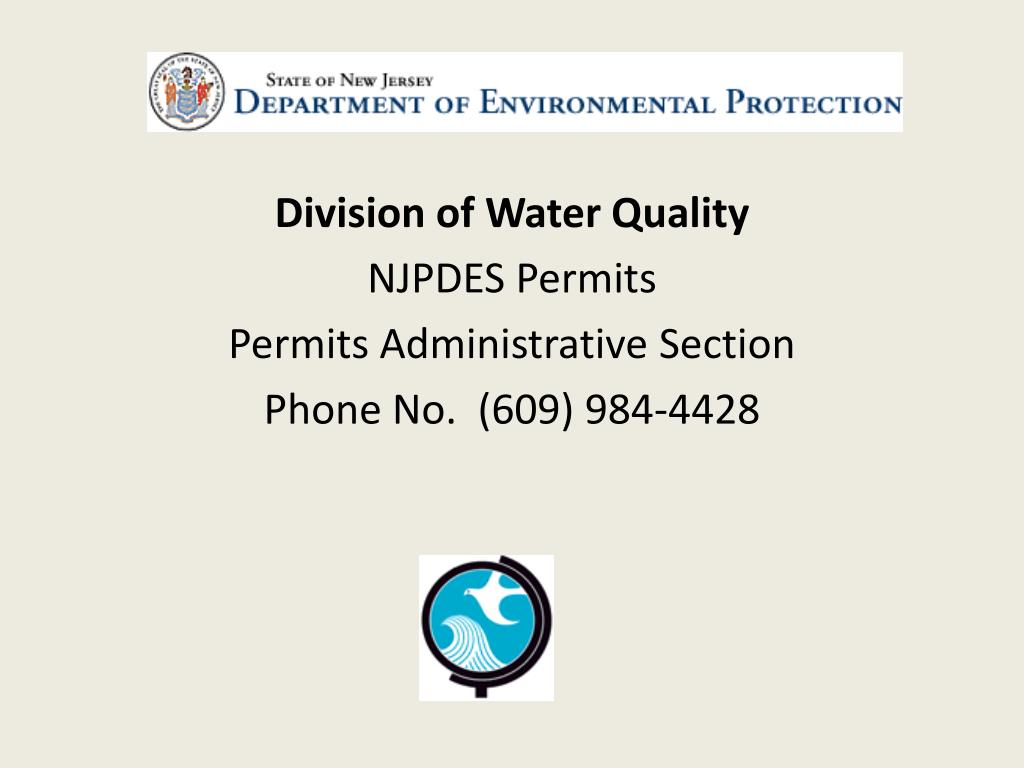 PPT Division of Water Quality NJPDES Permits Permits Administrative