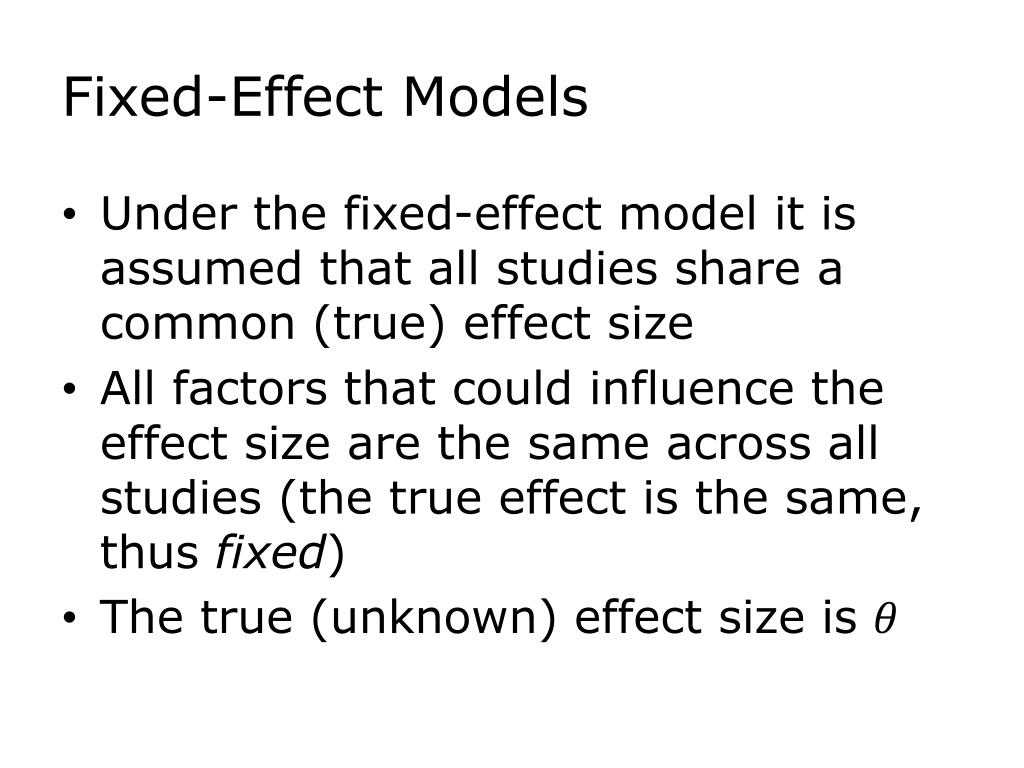 PPT EVAL 6970 MetaAnalysis FixedEffect and RandomEffects Models