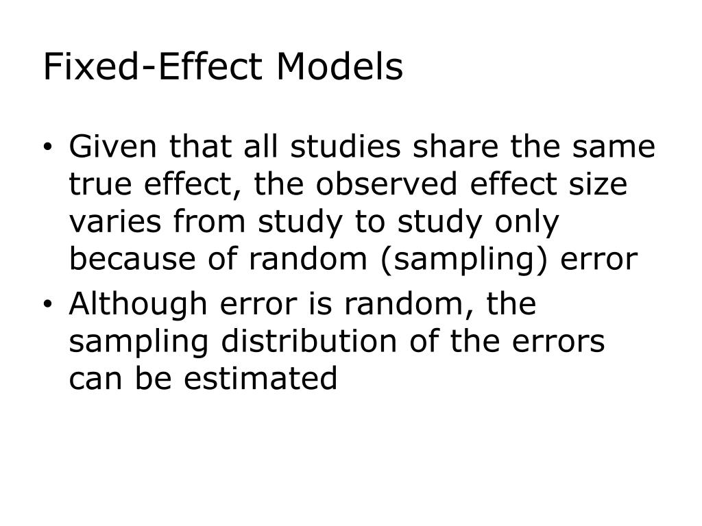 PPT EVAL 6970 MetaAnalysis FixedEffect and RandomEffects Models