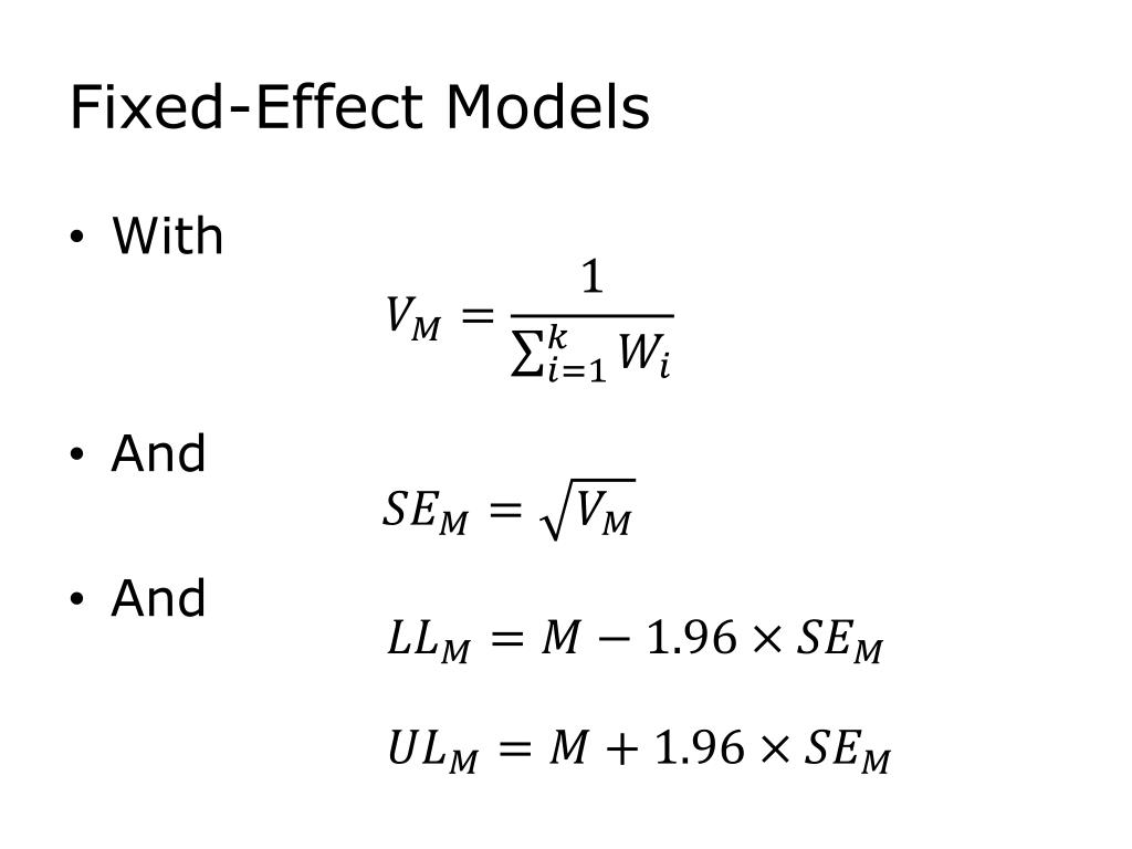 PPT EVAL 6970 MetaAnalysis FixedEffect and RandomEffects Models