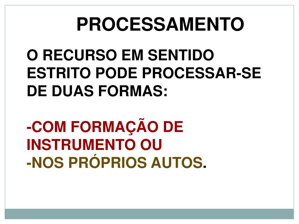 PPT RECURSO EM SENTIDO ESTRITO PowerPoint Presentation ID3241638