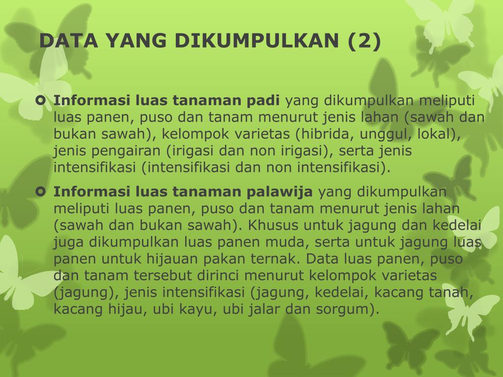 PPT Statistik Tanaman Pangan Ruang Lingkup Pembahasan PowerPoint Presentation ID3243985